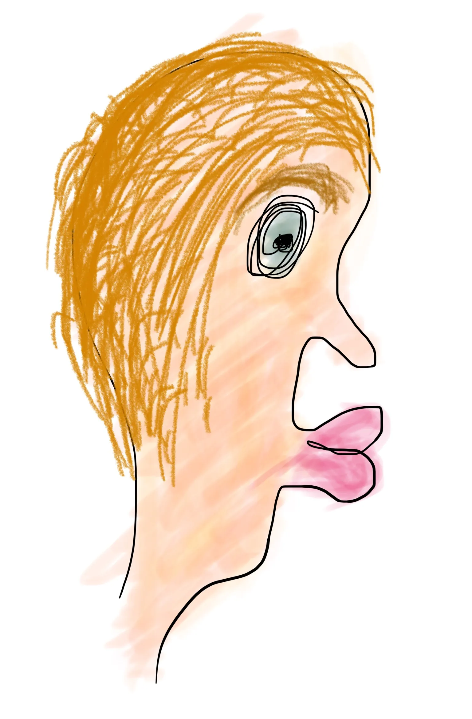 Doodles item Faces image Sketchy Dude Profile Huge Puckered Lips