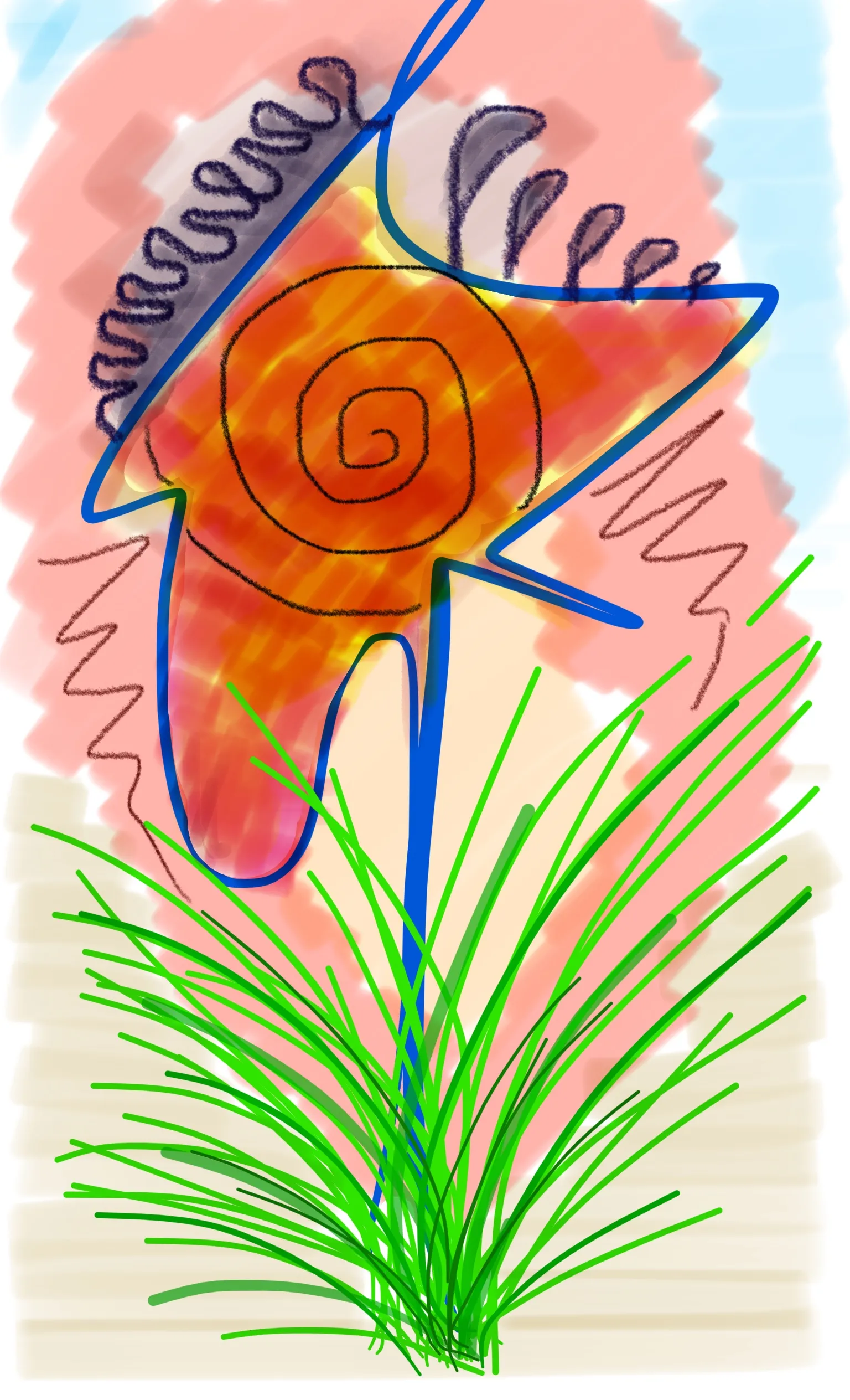 Doodles item Flowers image Flower Doodle With Grass