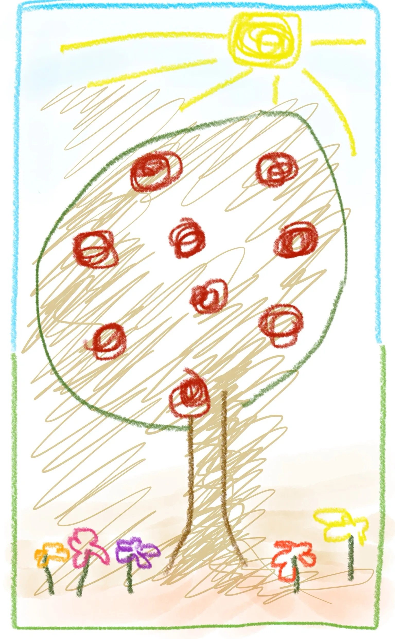 Doodles item Outdoors image Child Drawing Tree And Flowers