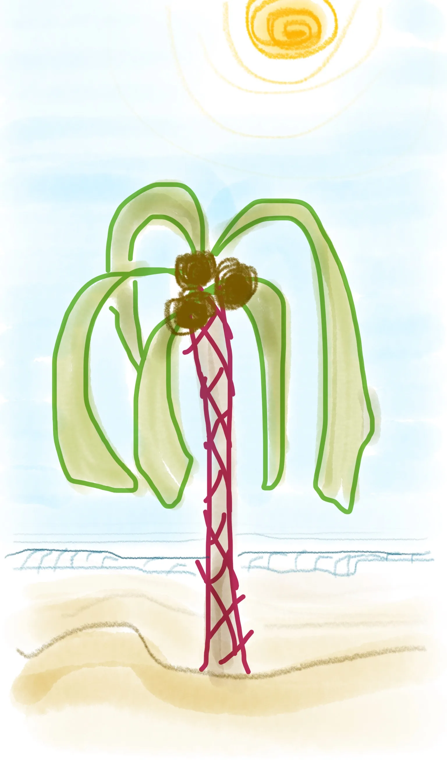 Doodles item Outdoors image Coconut Tree On Beach