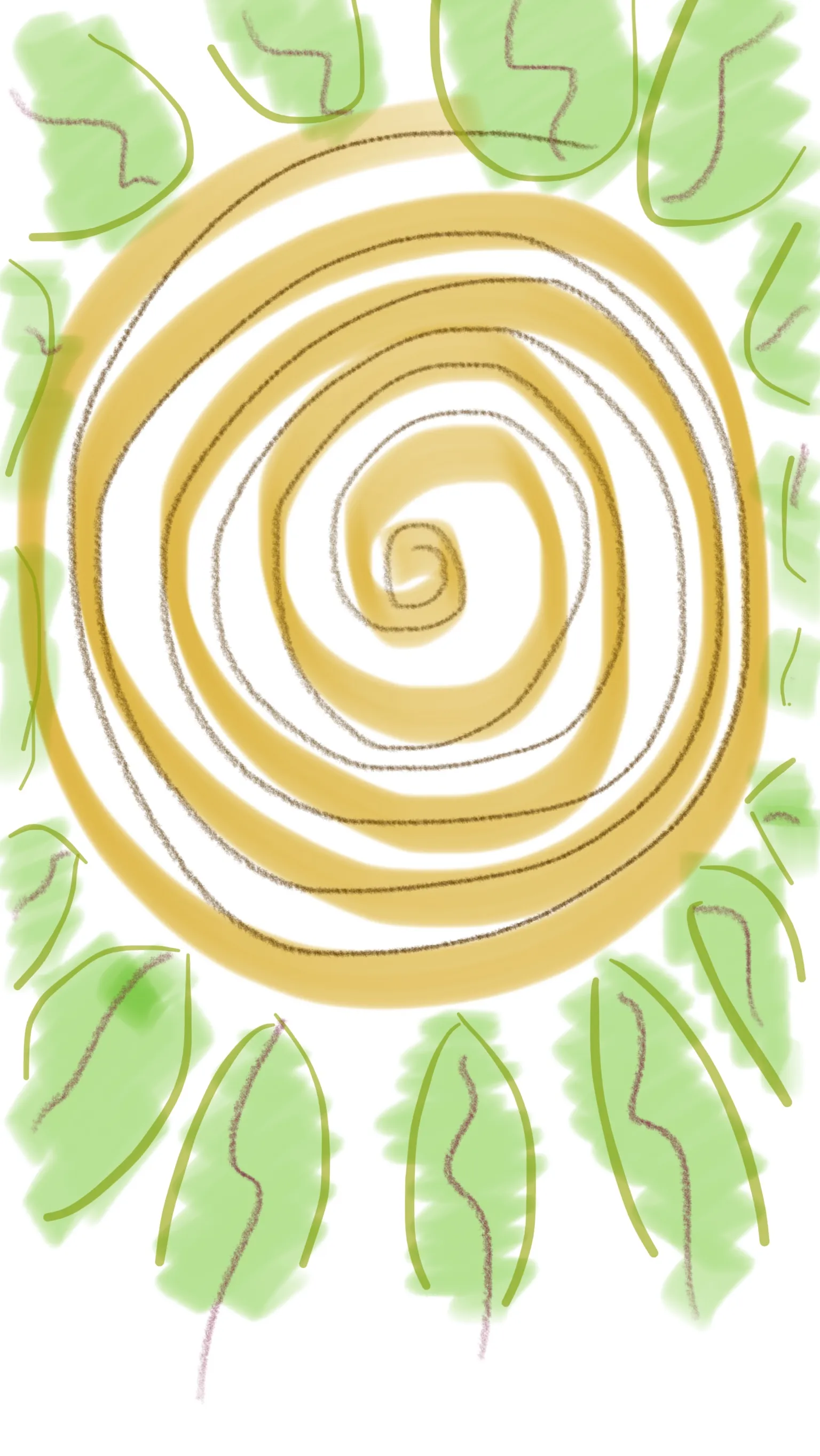 Doodles item Textures image Spiral With Leaves Texture